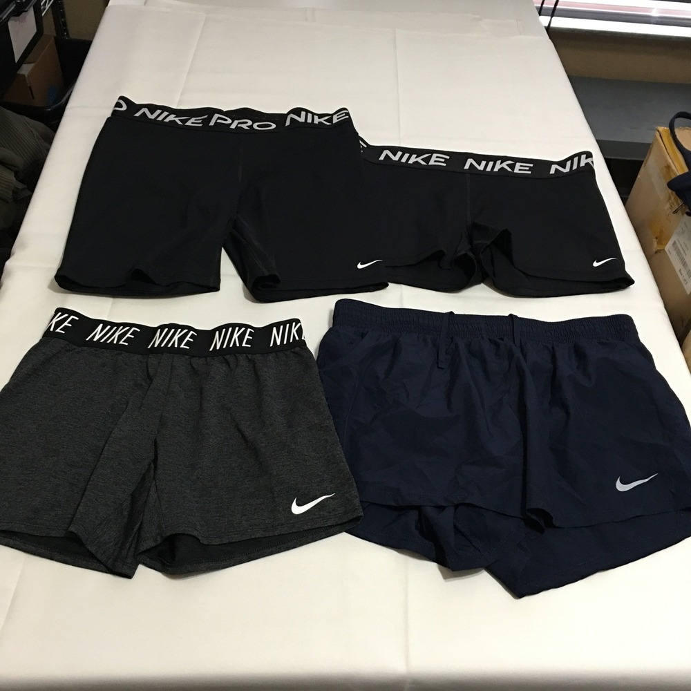 Lot of 4 Nike Pro Athletic Shorts Womens XL Running Black Navy Gray Dri-FIT